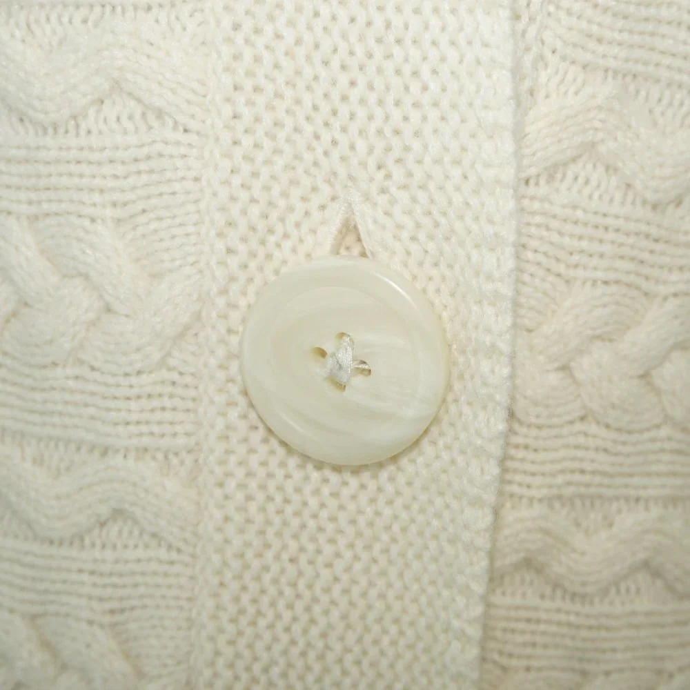 Vintage Wool Angora Cable Knit Cardigan Sweater - Picture 2 of 7